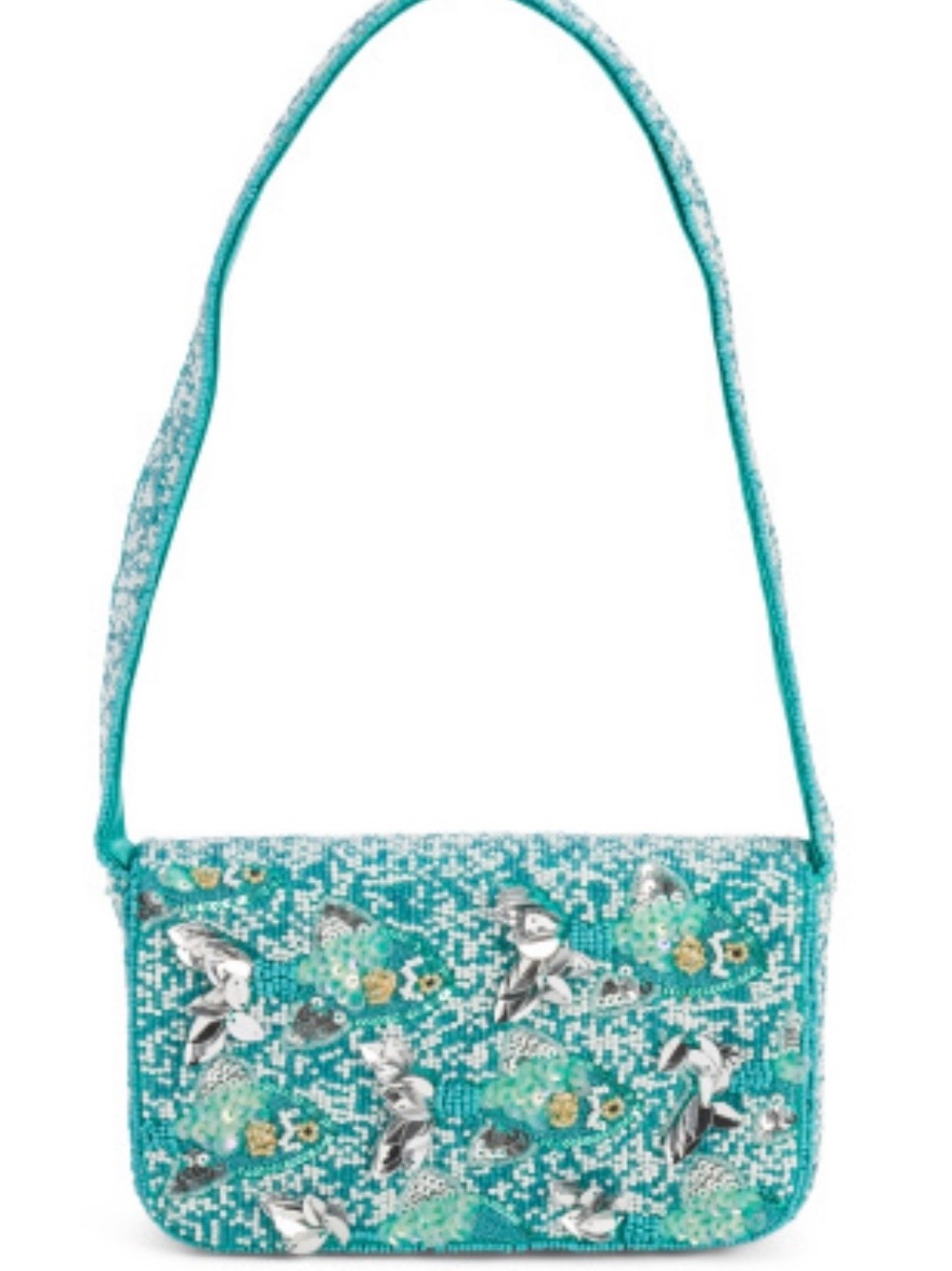 Turquoise Fish Beaded Bag